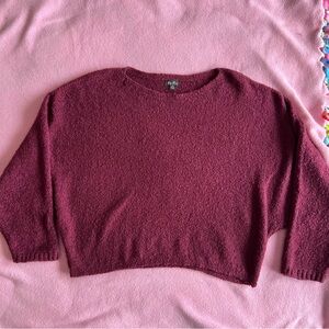 Lily Rose Burgundy Crew Neck Sweater